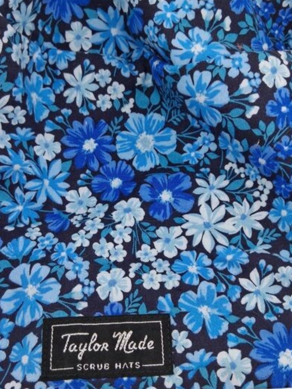 Taylor Made Blue Floral Scrub Hat